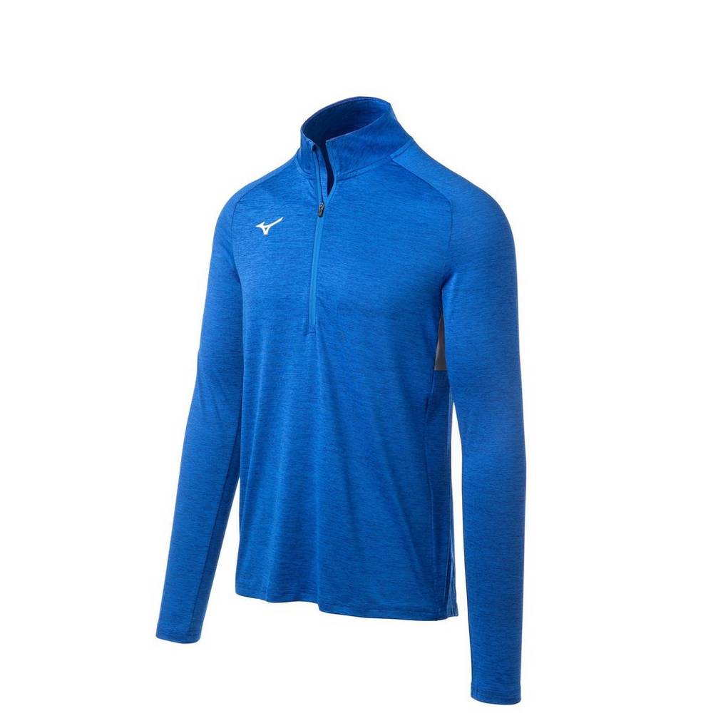 Mizuno Alpha 1/2 Zip - Erkek Pullover - Kraliyet Mavisi Türkiye (OBQXVJ-903)